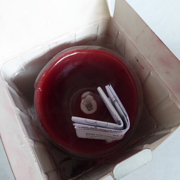 USED ONCE 3.75” x 9.5” MIRAGE RED REAL WAX LED FLAME EFFECT PILLAR CANDLE - Picture 8 of 8